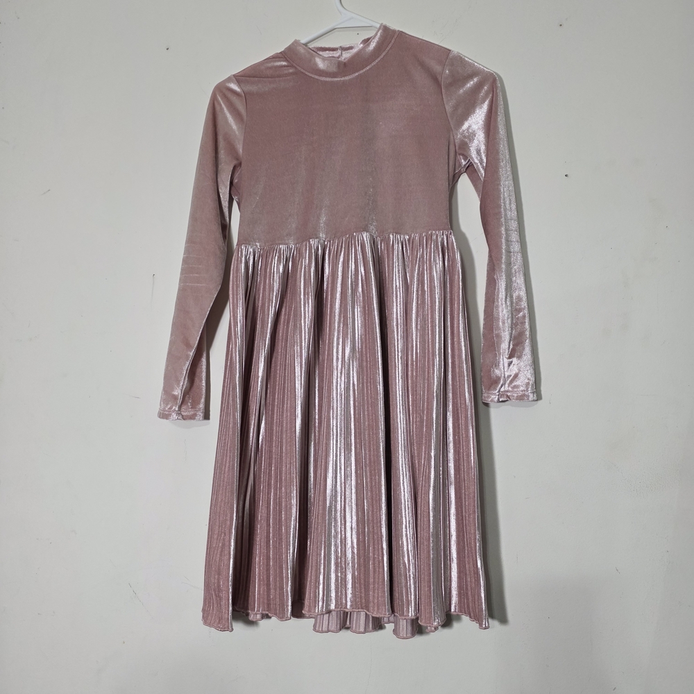 Wonder Nation Shimmering Pink Velvet Dress